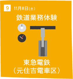 9 11月8日(土) 鉄道業務体験 東急電鉄(元住吉電車区)