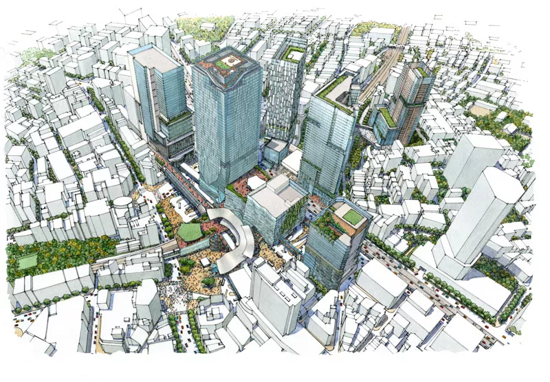渋谷駅周辺中心地区の将来イメージ図