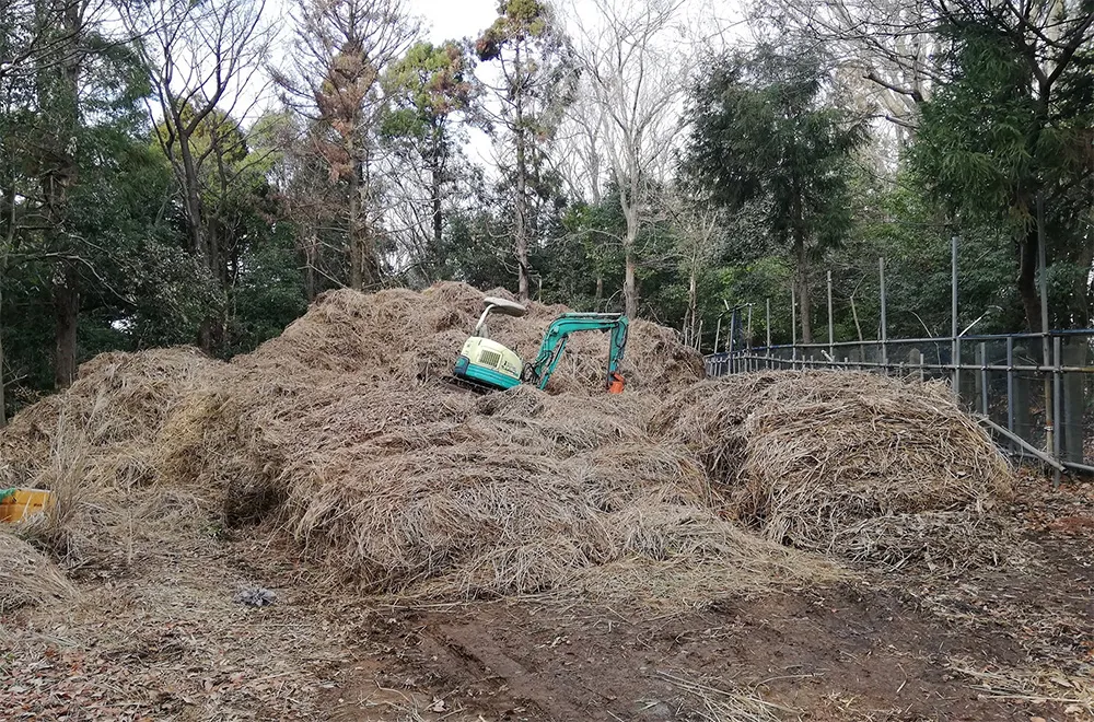 草の集積状況