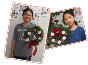 オリジナルのクリスマスリースが完成