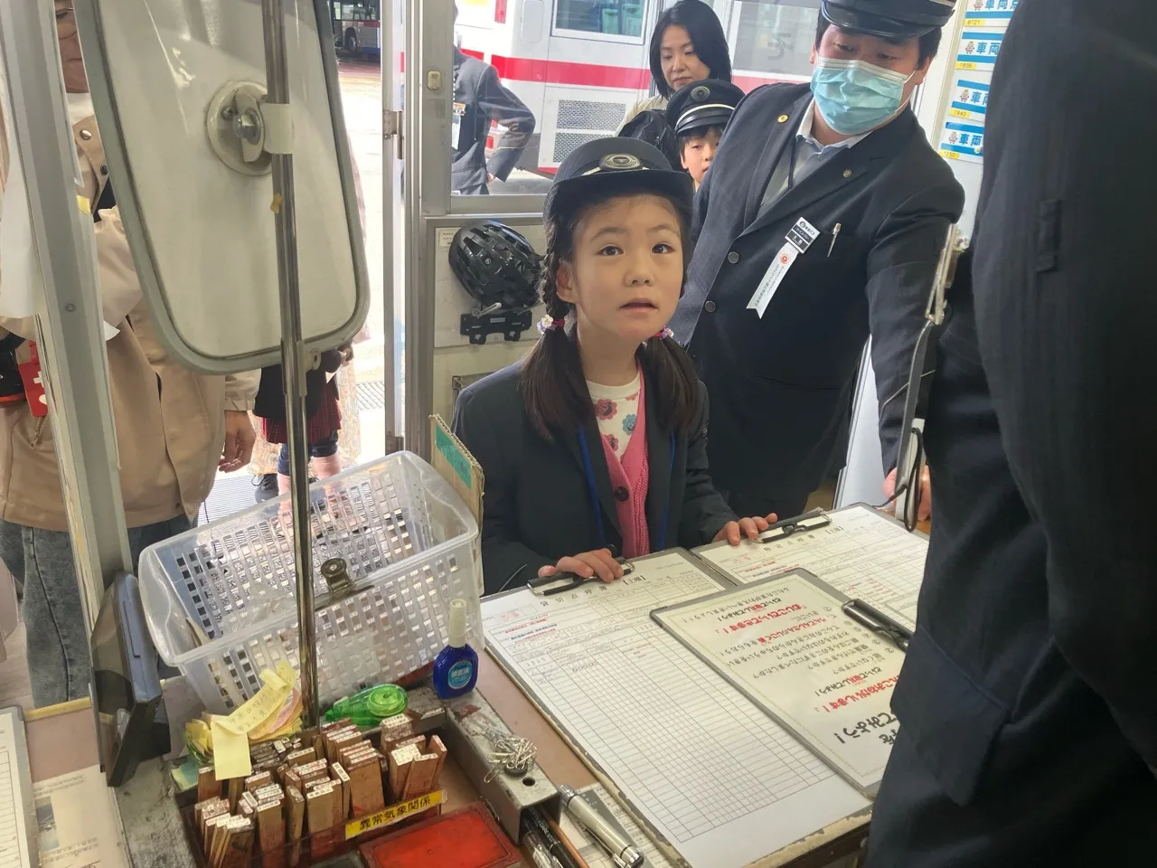 運行前の点呼を体験