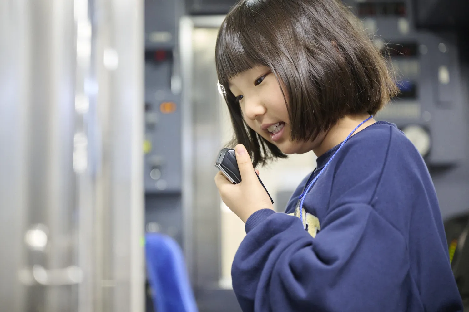 シミュレータ室では車内アナウンスも体験